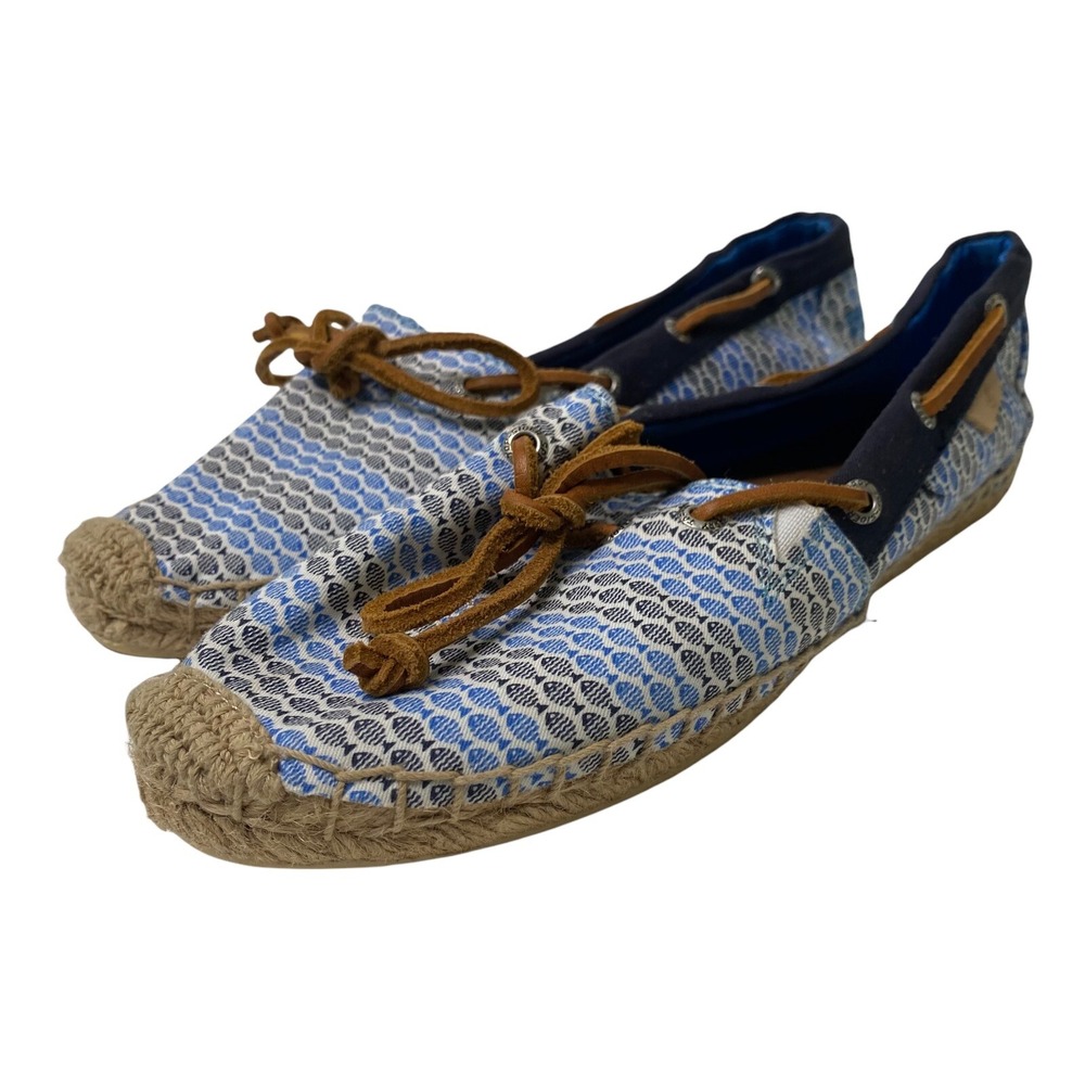 Sperry Blue and Tan Espadrille Boat Shoes